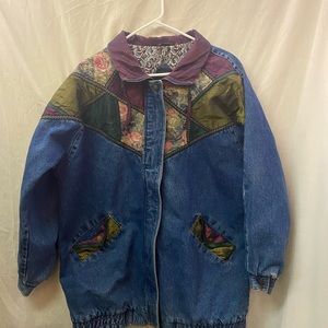 Unique Vintage Denim Coat/Jacket Weathered Blue Western Y2K